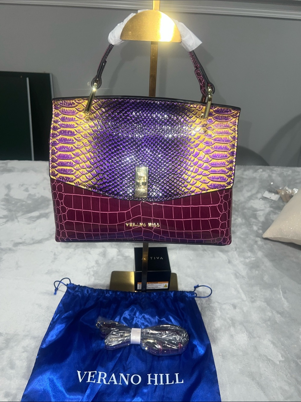 Verano Hill Versailles Shoulder Bag in the Purple colorway. NEW